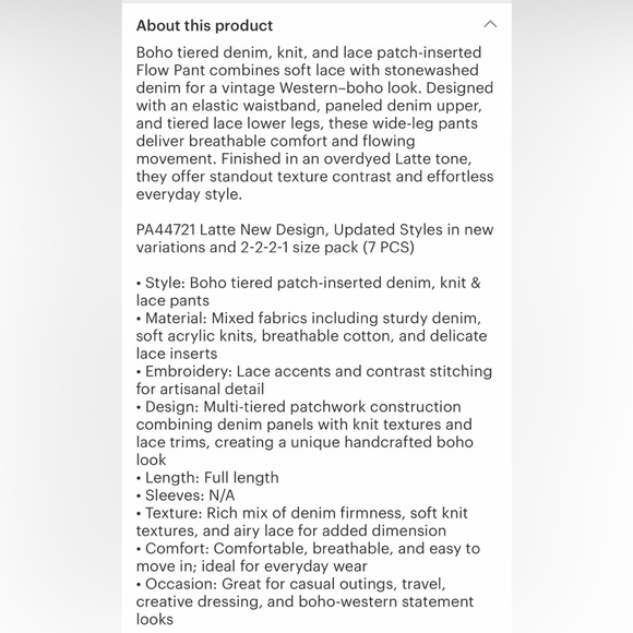 Patchwork Wide Leg Jeans - Blue Flare Palazzo - Picture 3 of 3